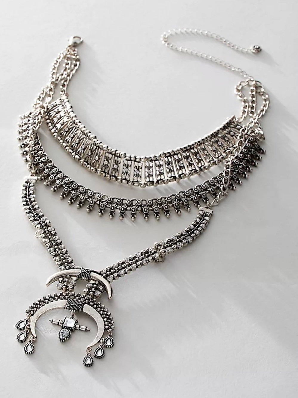 Free People Silver-Tone Layered Boho Necklace
